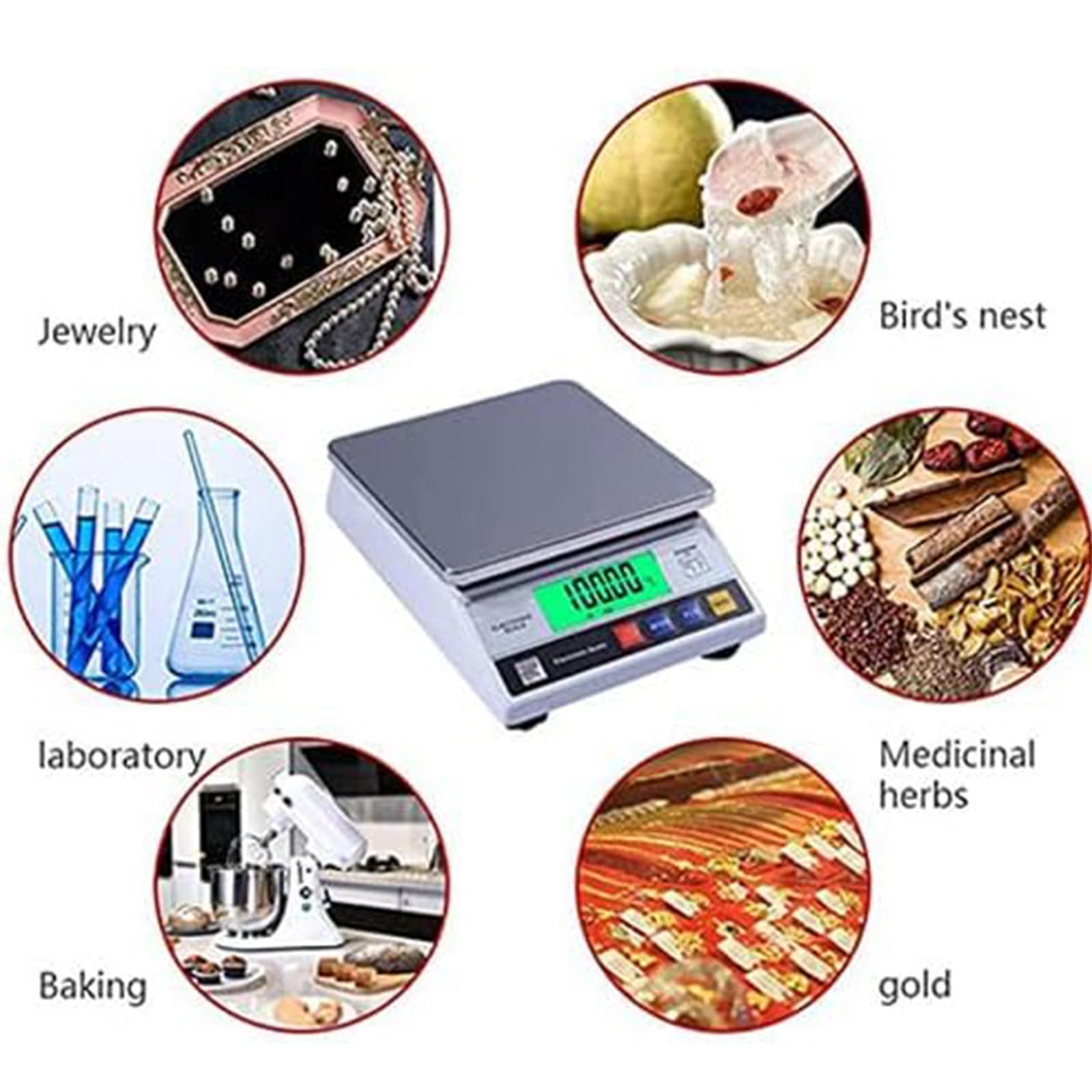 Balanza analítica digital Báscula de precisión para laboratorios Balanza electrónica analítica Báscula de joyería, Báscula superior de banco de conteo de piezas Pesaje de alimentos Báscula de cocina