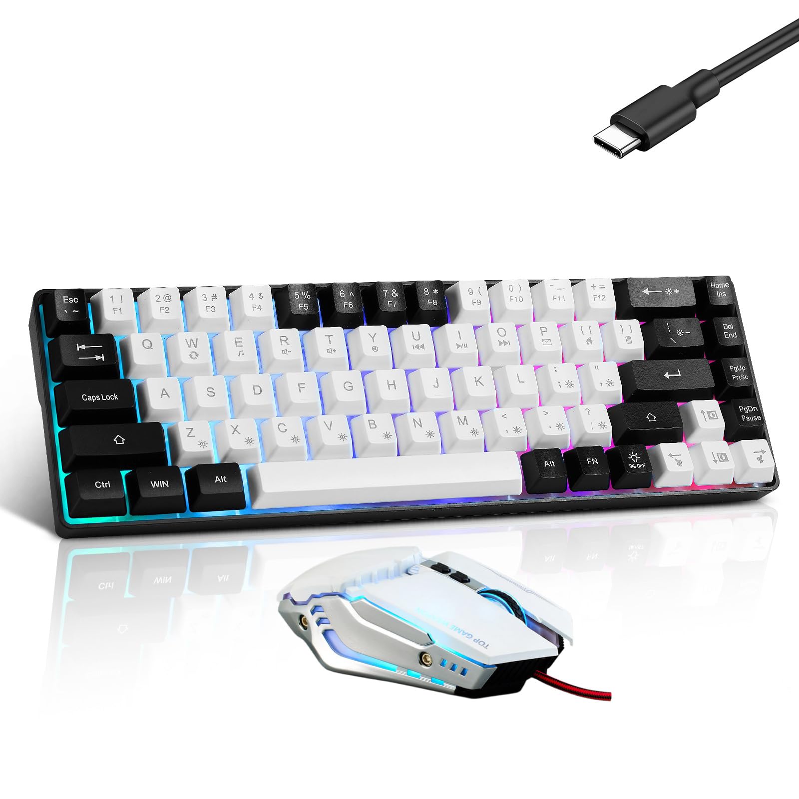 Amazon.com: Wired 60% Gaming Keyboard and Mouse Combo, Ultra