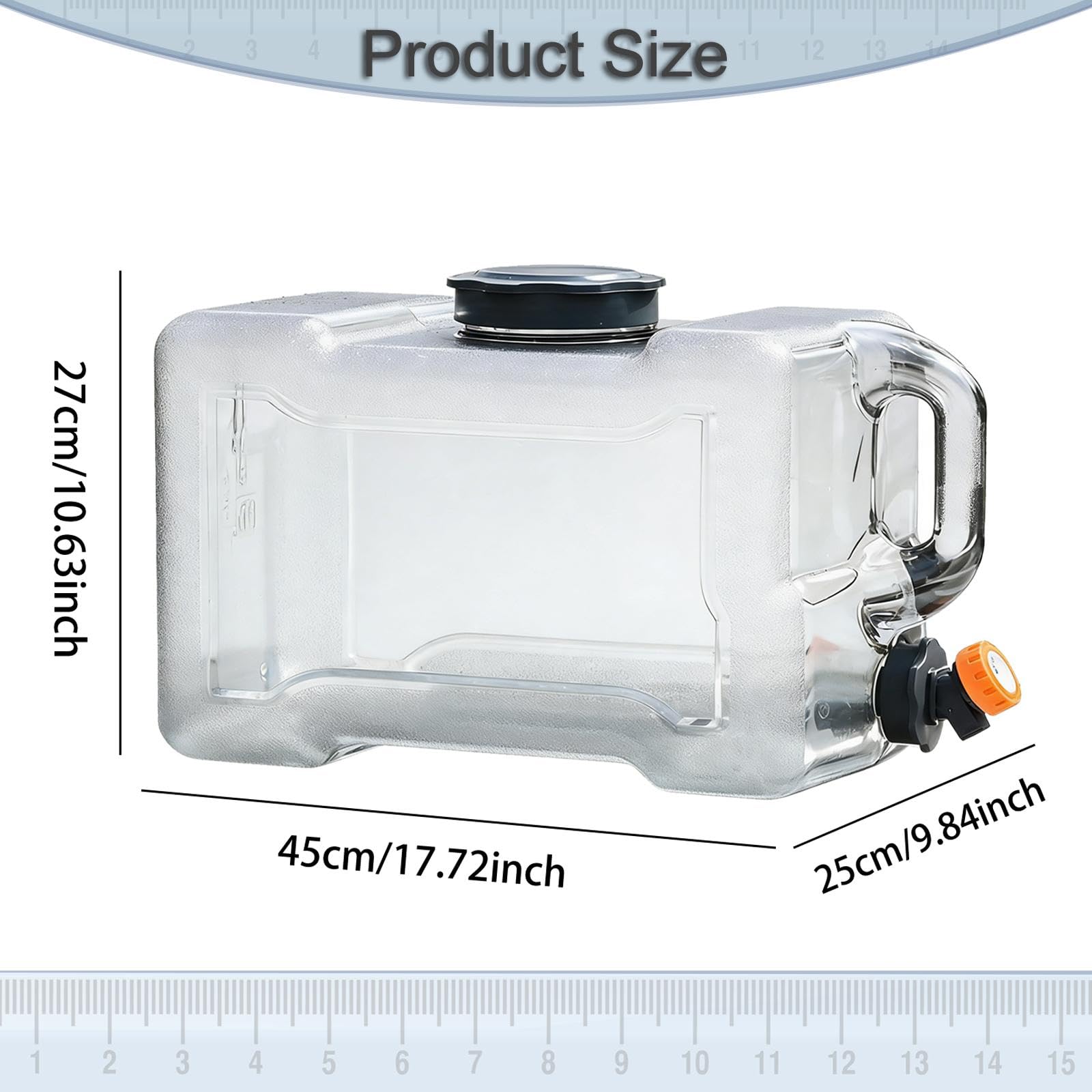 Camping Wasserkanister mit Abnehmbarem Hahn Ergonomisch Verstärktem Griff Und Großer Öffnung für Einfache Reinigung Wiederverwendbare Wasserflasche