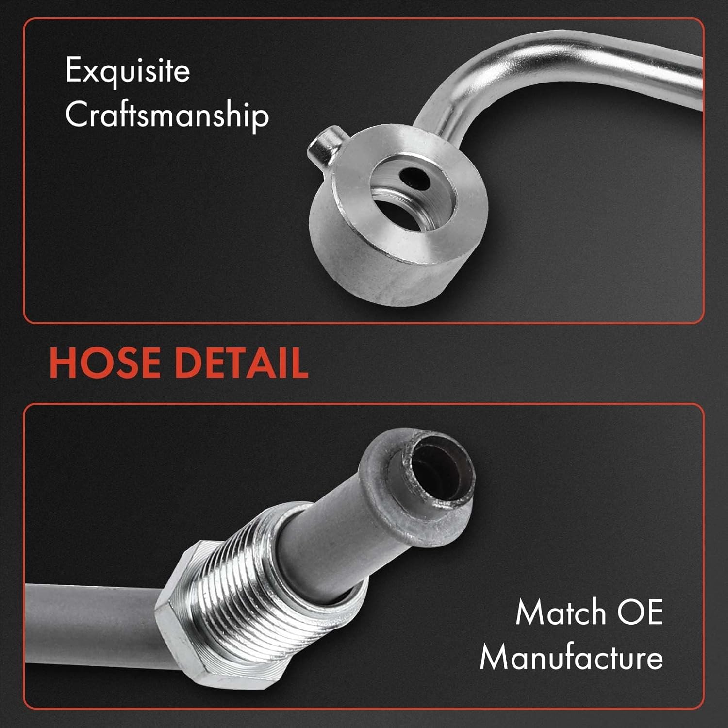 A-Premium Power Steering Pressure Hose Line Assembly Compatible with Kia Sorento 2011-2013 & Hyundai Santa Fe 2010-2012, 3.5L, with O-ring & Washer, Pump To Rack/Gear