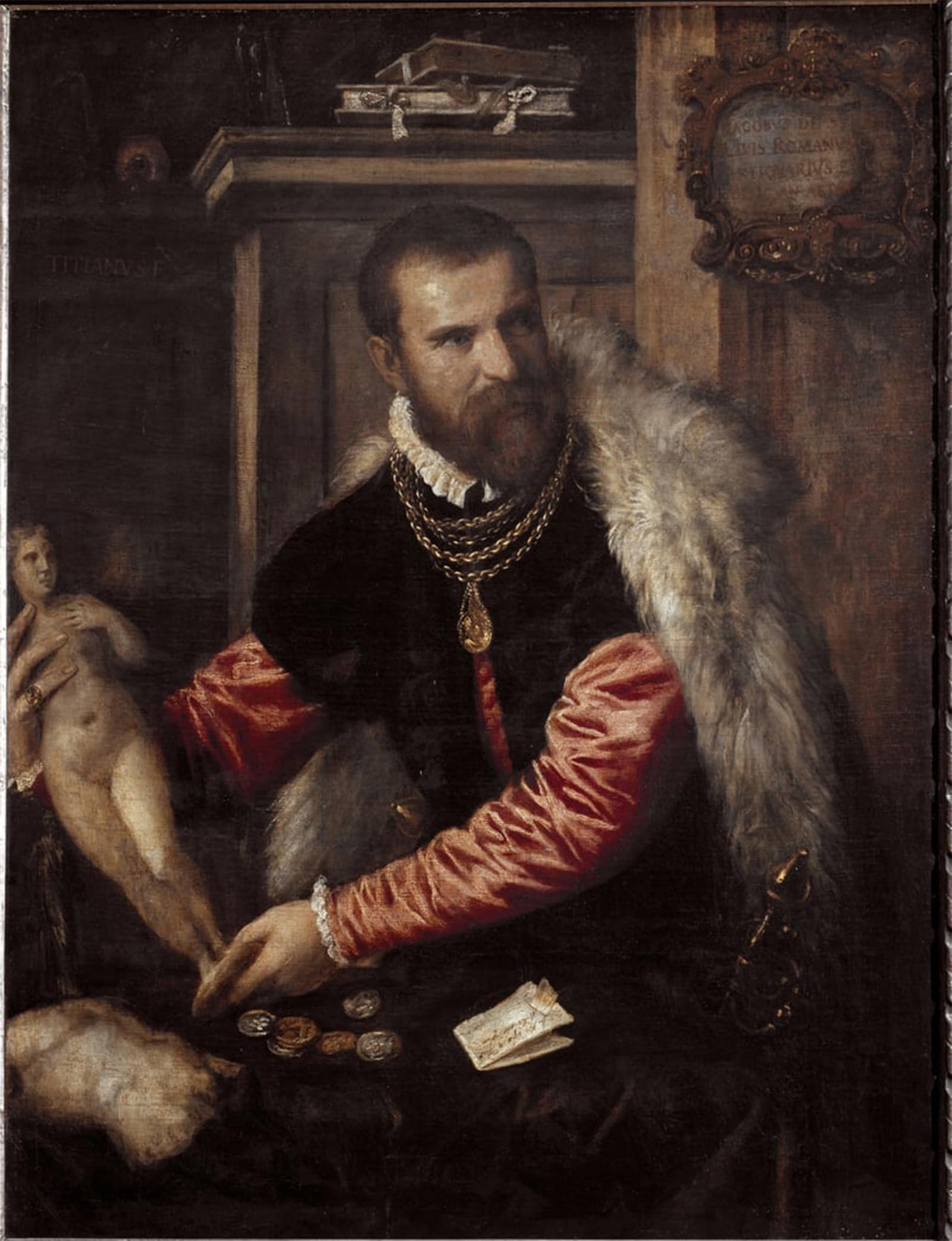 SERENDIPITP Retro Picture Poster Wall Art Pictures Painting Portrait of the Antique Dealer and Collector Jacopo Strada by Tiziano Vecelli Wall Art Canvas Print for Wall Decor 60x90cm