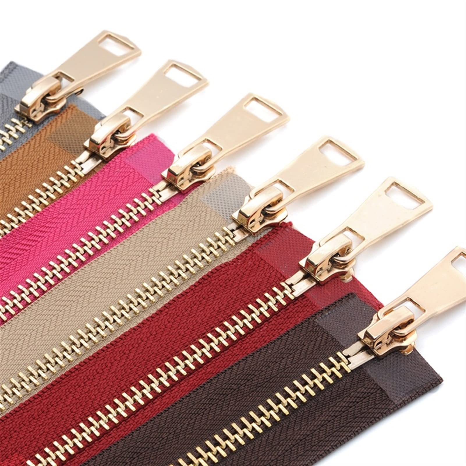 Premium-Metallreißverschluss, Kunststoffreißverschluss, bunt, offen, Auto-Lock, goldener Metallreißverschluss, DIY-Handarbeit, for Kleidung, Taschen, Kleidungsstücke, Schuhe, 30–80 cm, for Nähen(Black