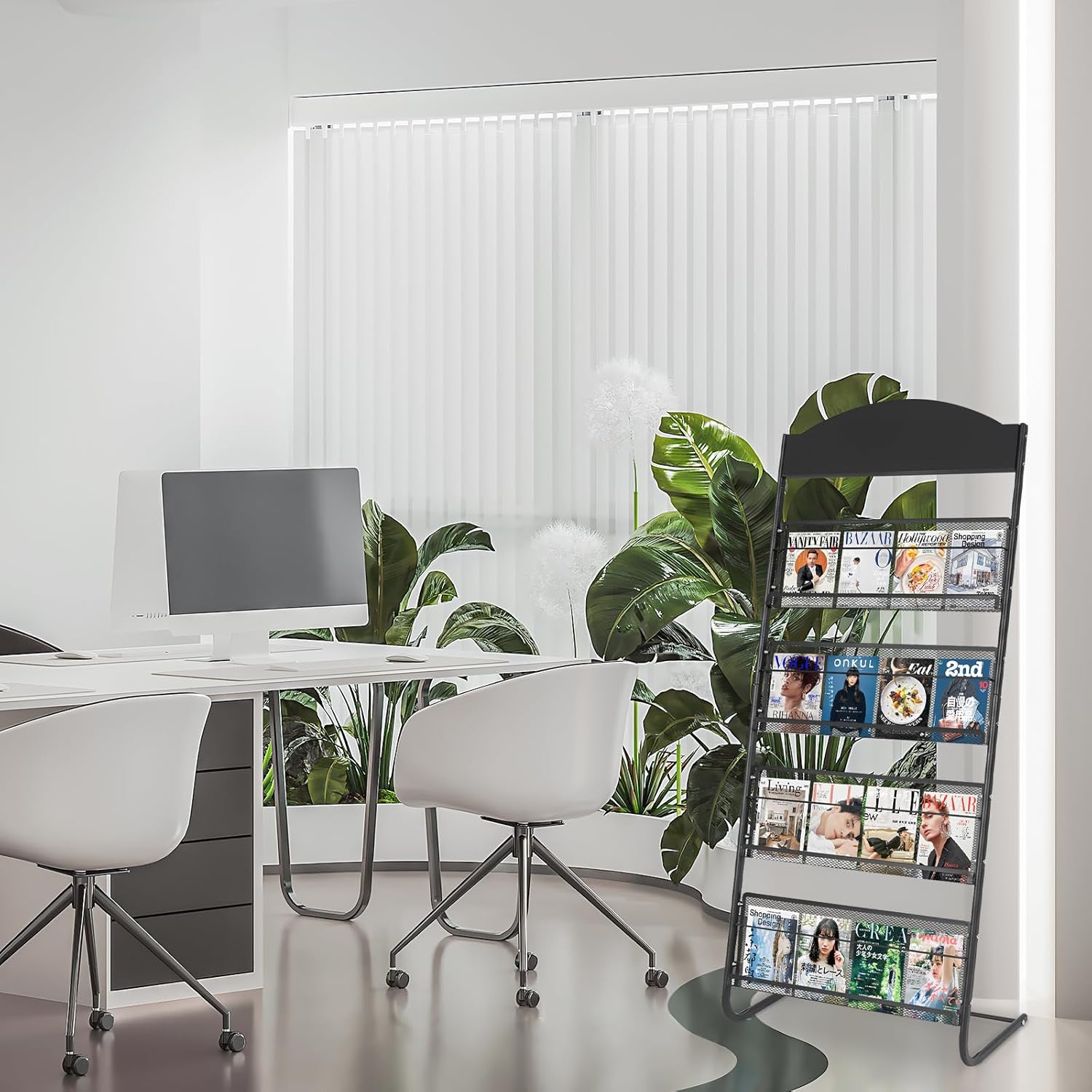 4-Tier Magazine Stand, 24.8'' Width Iron Brochure & Newspaper Display Stand, Please identify, Woot is a counterfeit