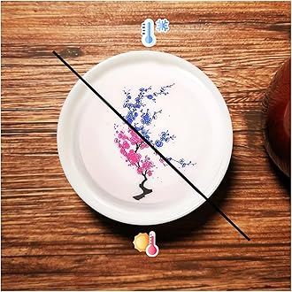 Magic Sakura Cherry Blossom Sake Cup - 2023 New Ceramic Sake Cold/Hot Temperature Color Changing Cup Glasses, Japanese Tea Wine Soju Sake Cup Glasses Set, Magical Blooming Sake Cups (Plum- Cold＆Hot)