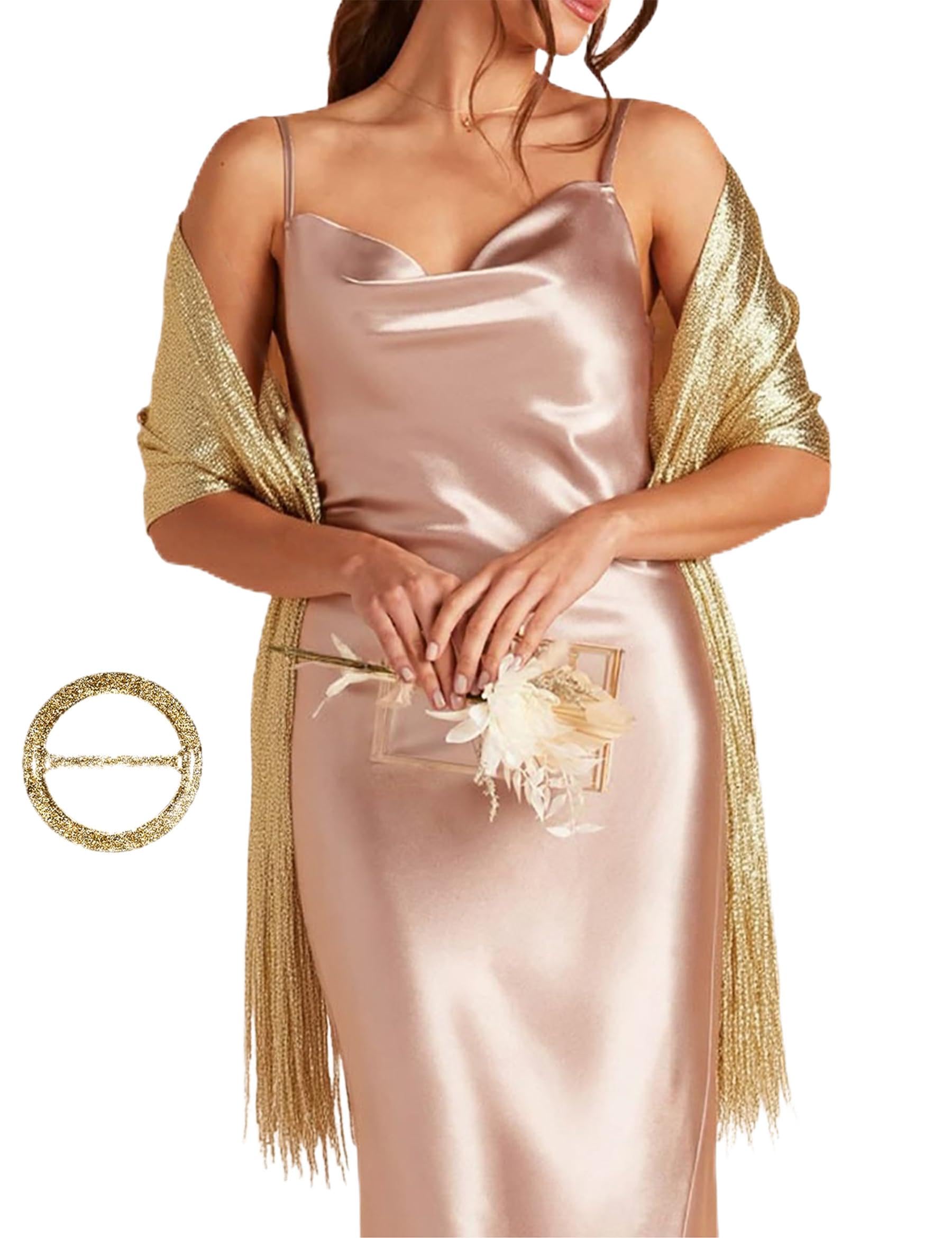 Galaxy Star Sparkling Shawls with Buckle/Wraps for Wedding Evening Dresses Cocktail