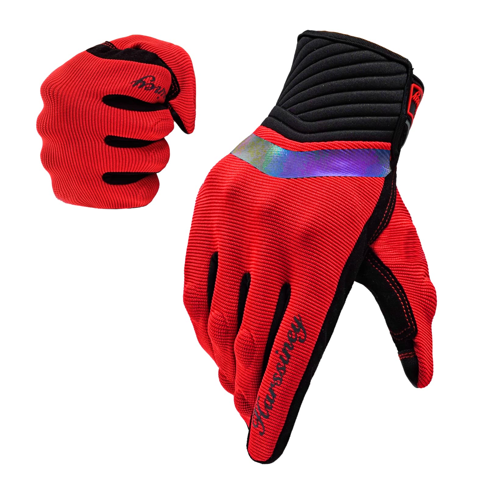 Guanti Moto Estivi Donna Touch Screen – Modello Rosso, Taglia M, Traspiranti A Rete, Anti-collisione E Antiscivolo Per Moto, Dirt Bike, Ciclismo - 3