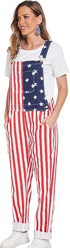 Miniatura 3 de Bib Overalls for Men Adjustable Straps Jumpsuit Striped Women Coveralls with Pockets