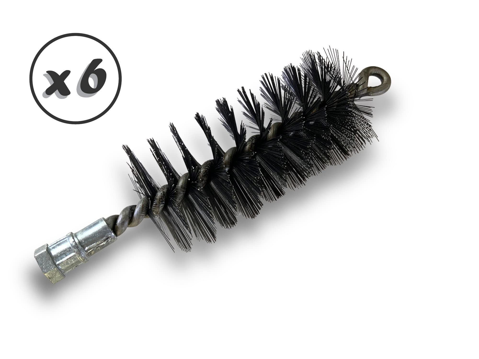 Zestaw 6 szczotek rurowych PRO STEEL Ø 60 mm | Złączka M12*175 żeńska | Stal skręcona | Szczotka do czyszczenia rur i rurociągu | Kibros 41SCA60x6