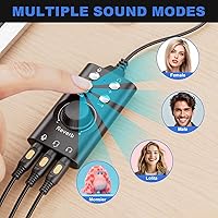 Vista 9 de Facmogu Cambiador de voz con múltiples efectos de sonido, USB 3.0/Tipo-C a 0.138 in Jack Game Cambiador de voz, dispositivo virtual 7.1 de sonido