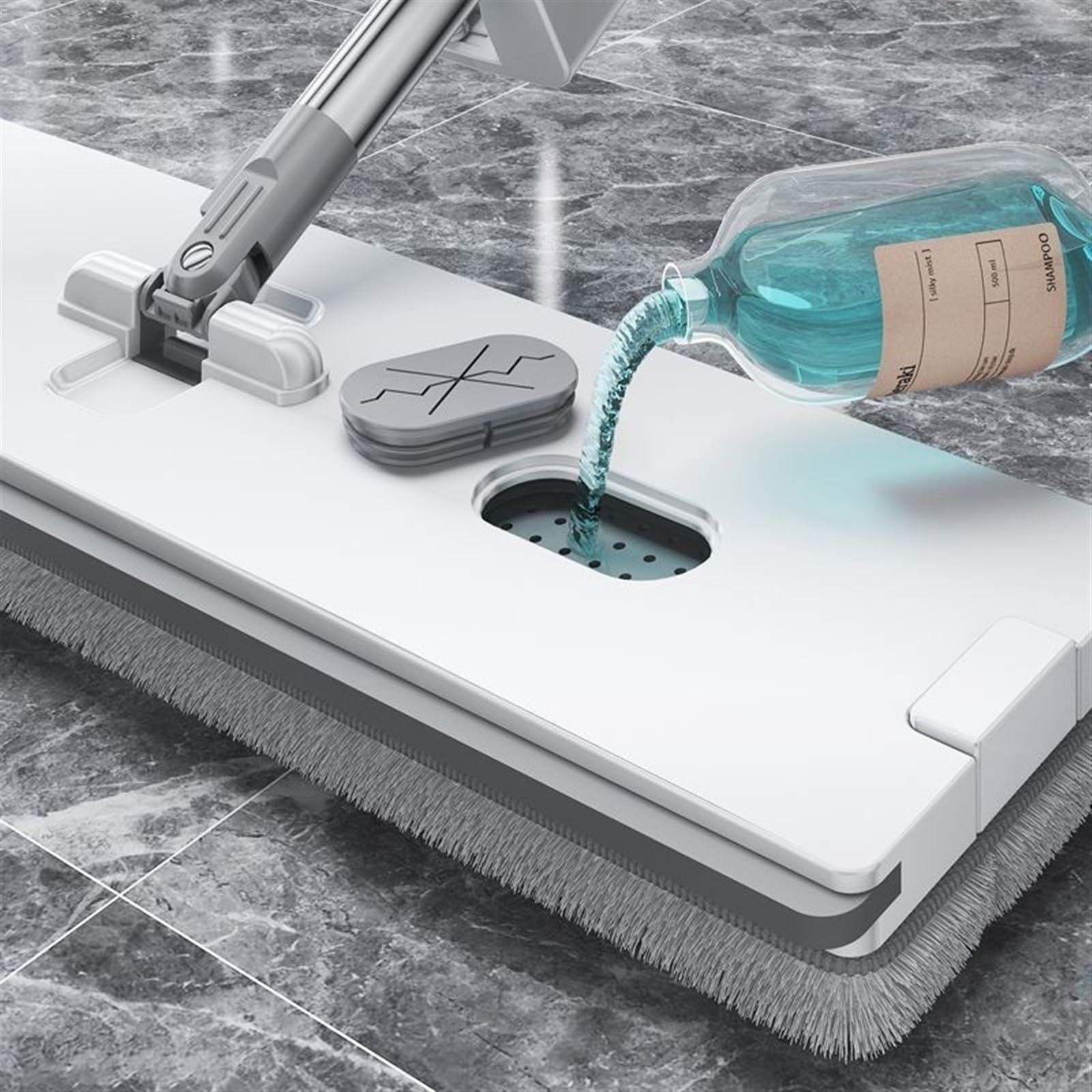 Juego de fregona de limpieza del hogar con cubo, mopa de microfibra húmeda y seca para suelos, paño plano incluido