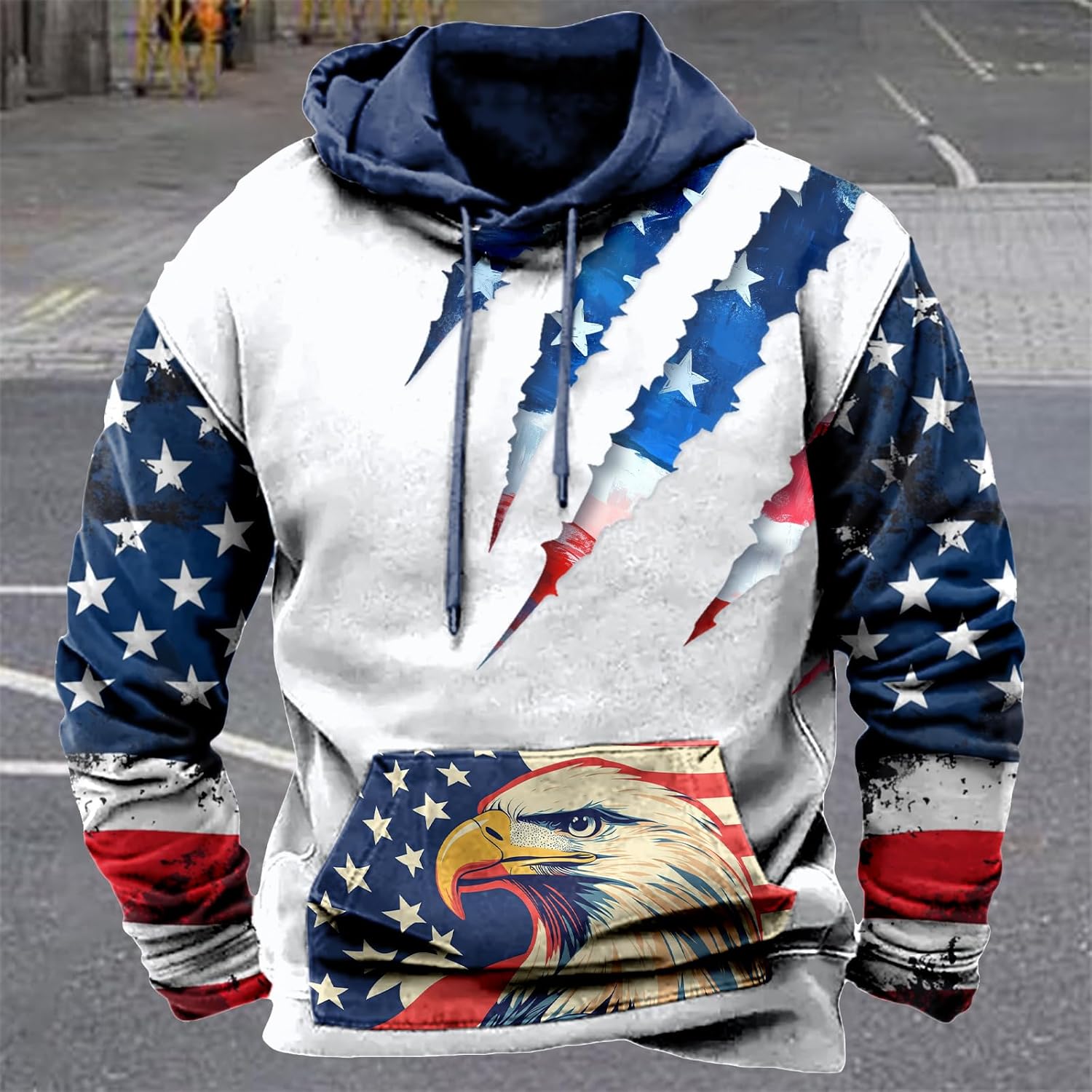 Hoodie for Men Western Cowboy Graphic Sweatshirts Country Cool Pullover Big and Tall Casual Hoodie With Pocket - Image 3