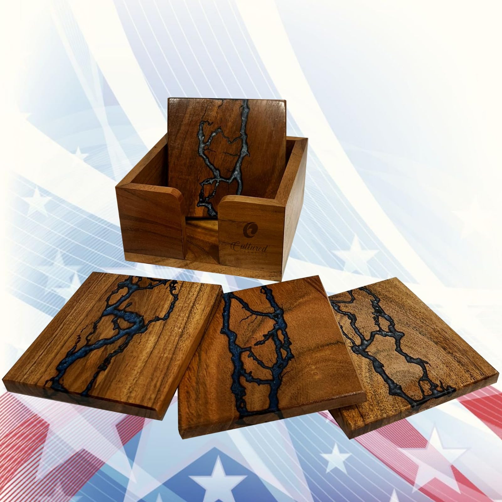 Hermoso juego de posavasos de resina epoxi y madera, ideal para proteger la mesa, mejora la decoración de tu mesa de café, gran regalo para el día de la madre, boda, aniversario