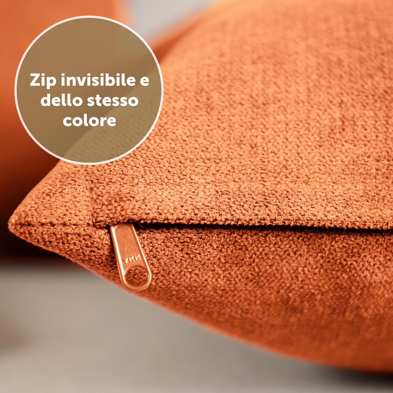 Blumtal Federe Cuscini Divano in Ciniglia, Copricuscini Divano, Federe Cuscino Divano, 2 Pezzi, 45 x 45cm, Arancione