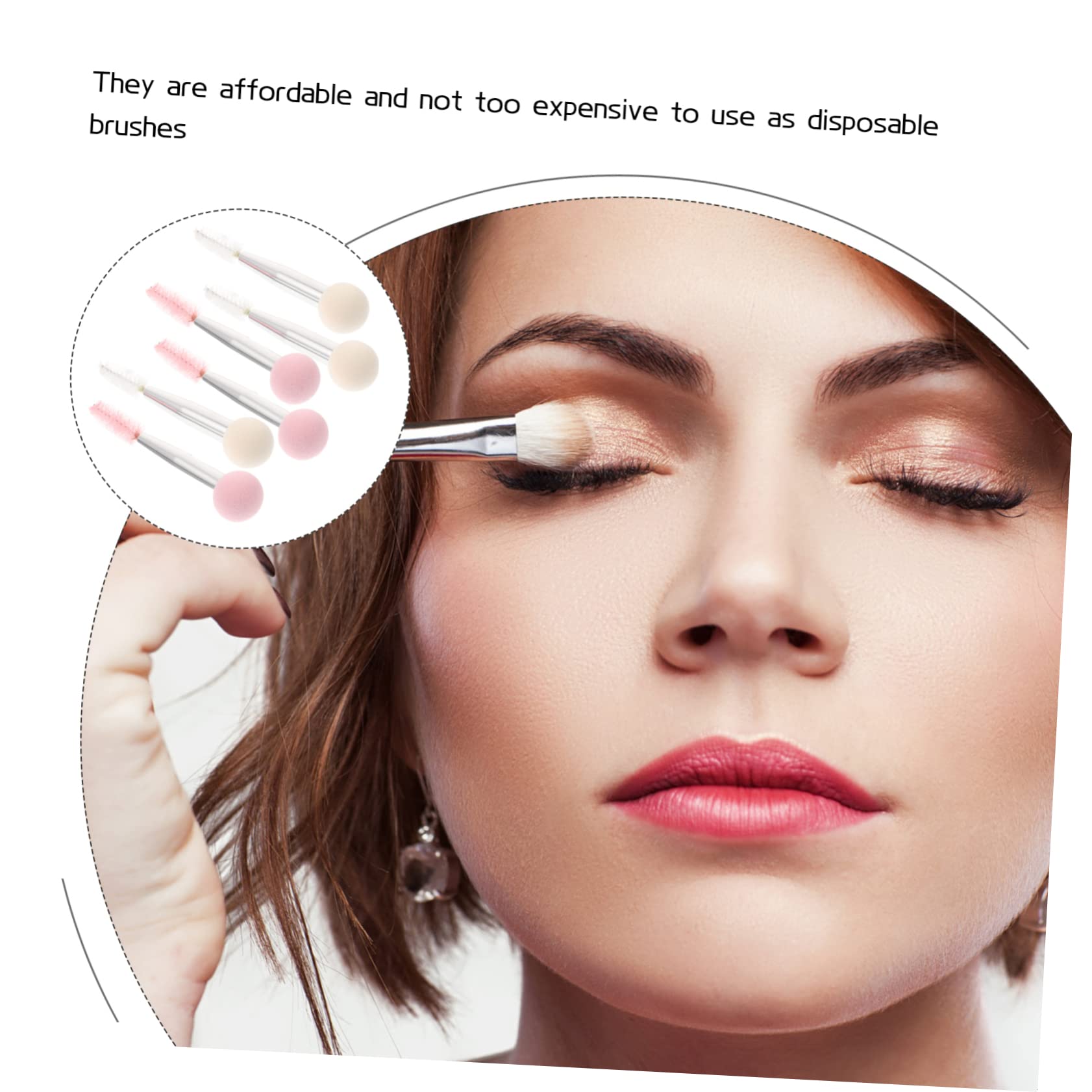 Set Di 5 Pennelli Per Il Trucco A Doppia Estremità Spugne Per Ciglia E Sopracciglia Applicatore Per Il Trucco 6 Pezzi*5