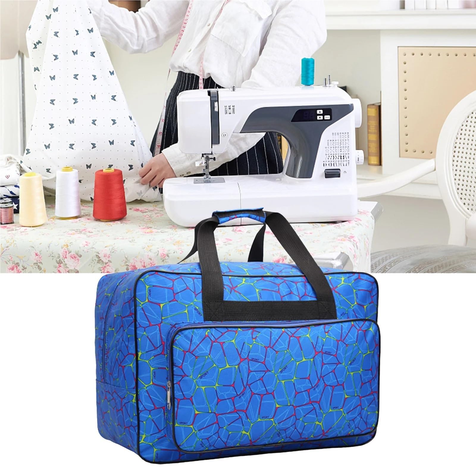 Borsa Per Macchina Da Cucire Borsa da trasporto for macchina cucire viaggio Custodia Tasca portaoggetti leggera Accessori for Portaoggetti Tasche tote(Black)