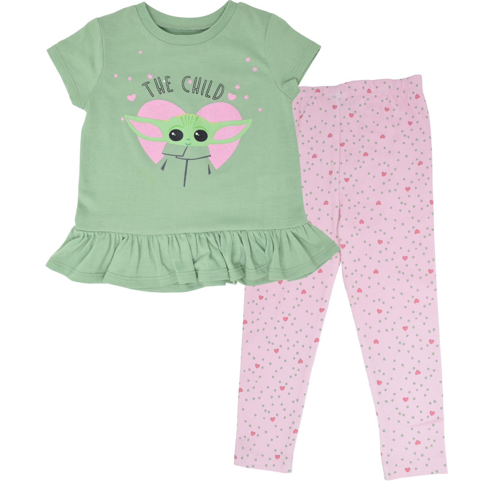 STAR WARS The Mandalorian Grogu Girls' 2-Piece T-Shirt and Leggings Set