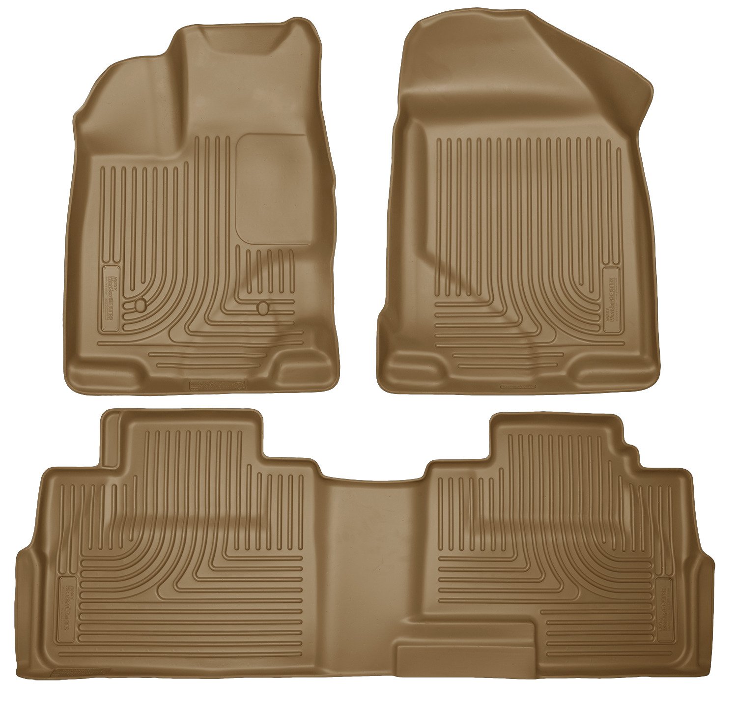 Husky Liners Weatherbeater Floor Mats Fits 2007-2014 Ford Edge 2007-2015 Lincoln MKX Front 2nd Row 3-pc Tan -