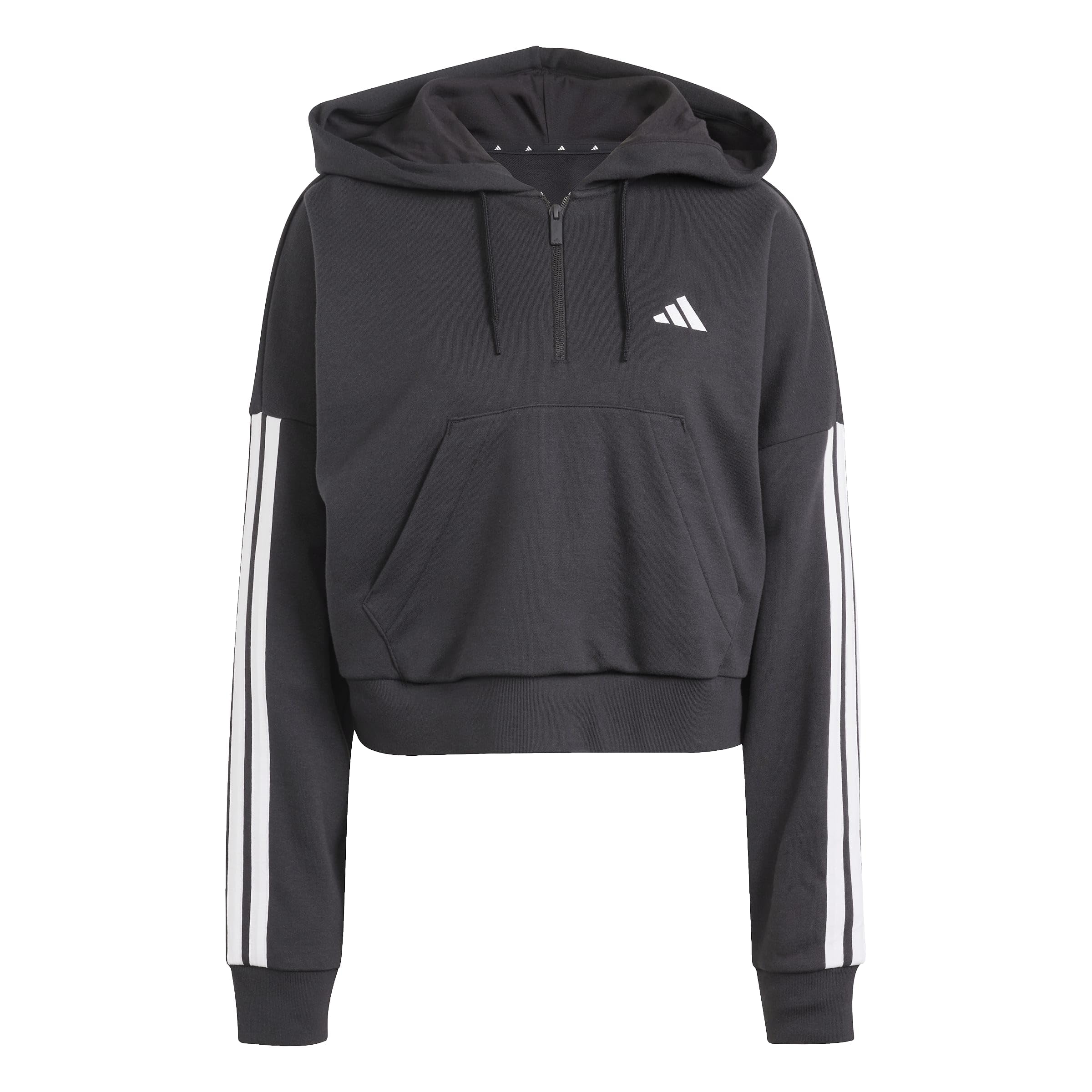 adidas Women's Sudadera con Capucha Essentials French Terry Quarter-Zip 3 Bandas