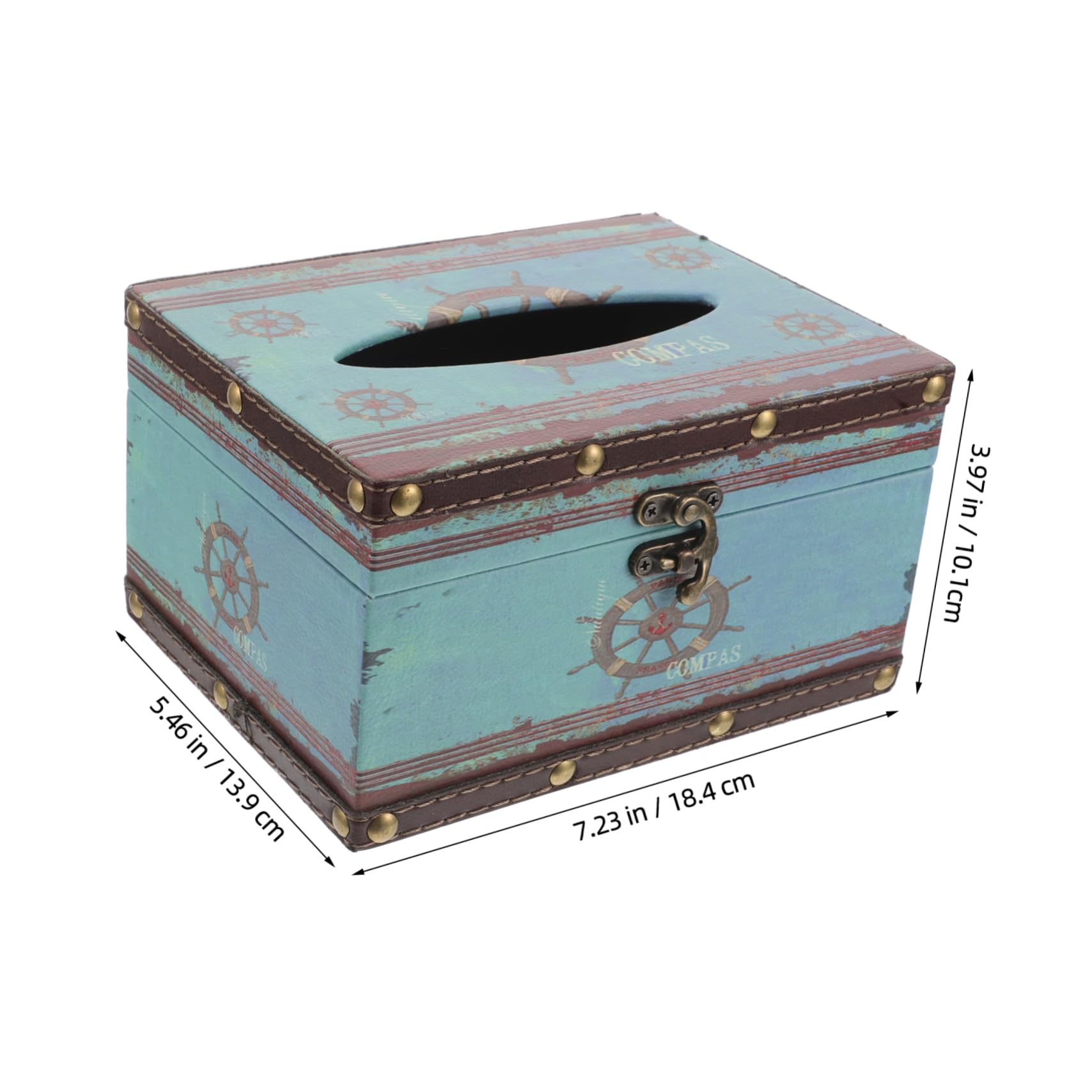 Ciieeo Retro Tissue Box Holder in Sage Green Pu Leather Cover Wood Base Perfect for Kitchen Bathroom Desk