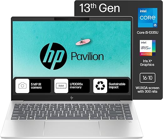 HP Pavilion Plus, 13th Gen Intel Core i5-1335U, 16GB DDR5, 512GB SSD, (Win11, Office21, Silver, 1.44 kg),IPS, Anti-glare, 14-inch (35.6cm) WUXGA…