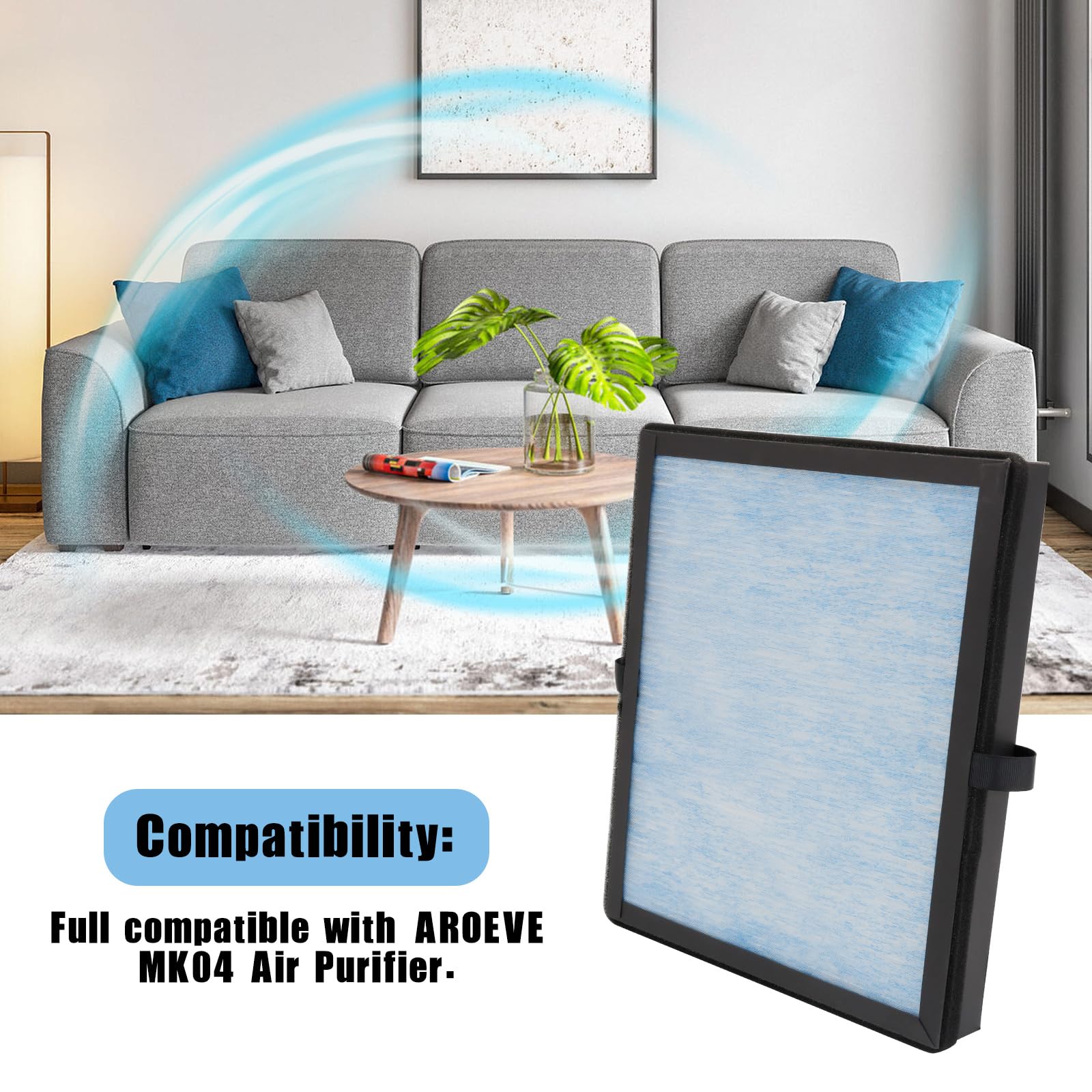 Filtres de remplacement MK04 MG04JH Ture H13 compatibles avec le purificateur d'air AROEVE MK04 MG04JH, pièce MK04LX
