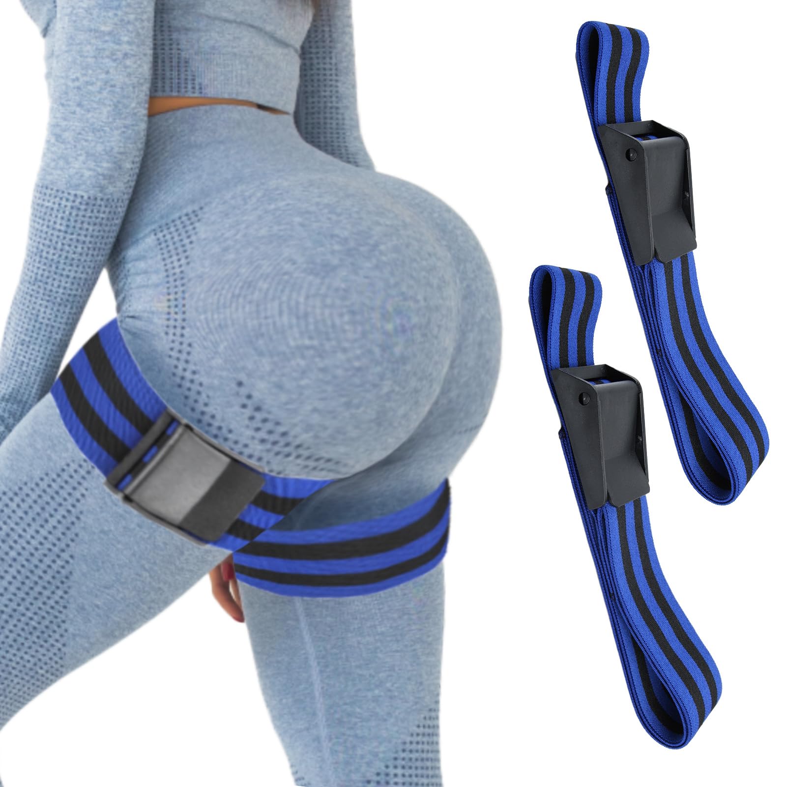 Occlusion Bands for Glute, 35.8" Adjustable Blood Flow Restriction Bands for Women Glutes, Polyester Skin Friendly BFR Booty Bands for Women Men Butt Squat Thigh Arm Hip Building Training