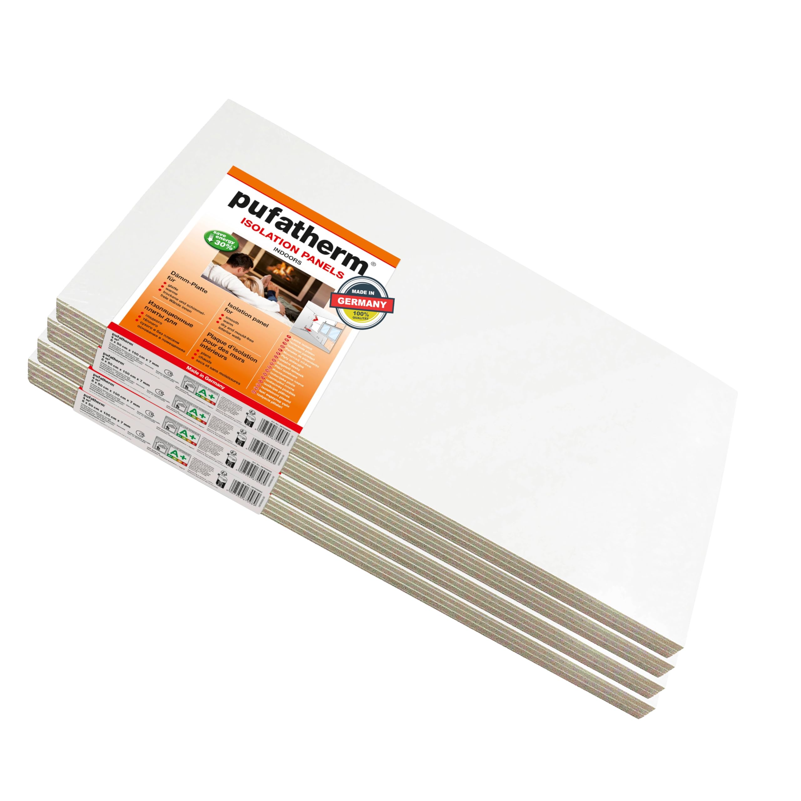 Baufan pufatherm - Placas aislantes para 16 m², ahorro de energía 30%, placas aislantes, aislamiento térmico, grosor de la placa: 7 mm, para interiores, inodoras, sin humedad, efecto de aumento de la