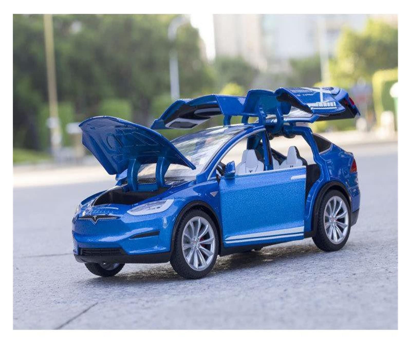 Gotowy model samochodu w skali 1:20 Diecast Zabawki Samochody Dla Tesla MODEL X Model Samochodu Stopu Ozdoba Zabawki Prezenty Kolekcjonerskie Pamiątki Miniaturowa replika samochodu(Black)