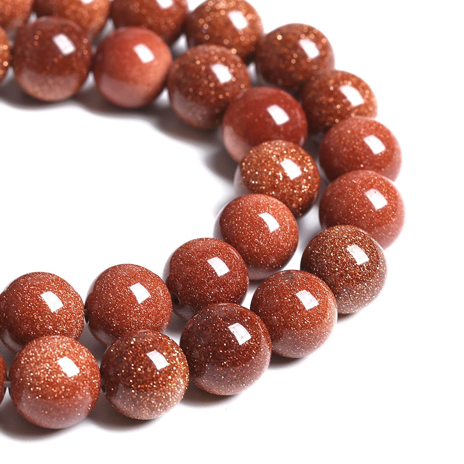 12MM 30PCS Gold Color Sandstone Spacer Loose Beads for Jewelry Making DIY Bracelet 1 Strand โ image 1