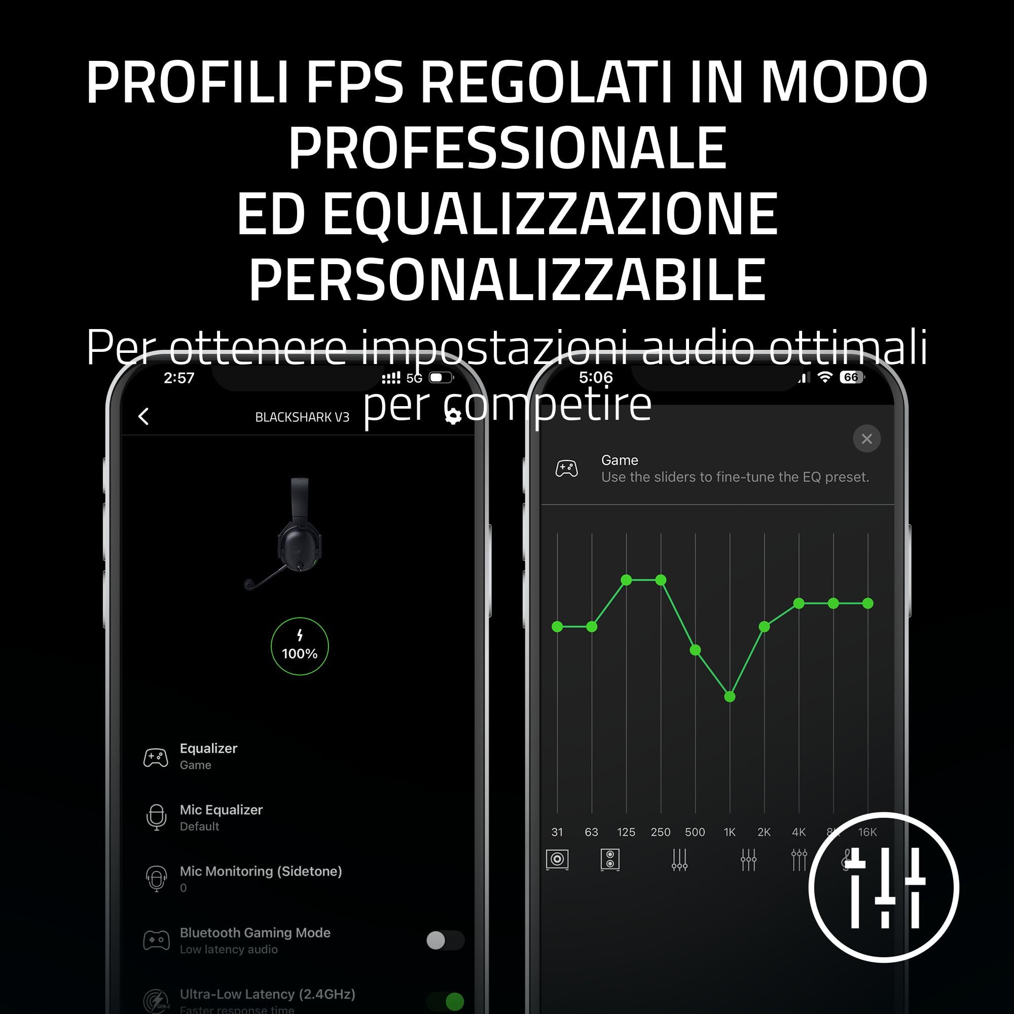 Razer BlackShark V3 - Cuffie wireless per eSport - Driver TriForce da 50 mm - Microfono a banda larga rimovibile - THX Spatial Audio - Wireless 2,4 GHz & Bluetooth - Profili FPS - PC/Mac | Nero