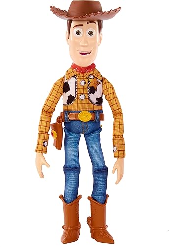 Mattel Disney Pixar Toy Story Figura de Acción Talking Woody con Accesorio, Roundup Fun 12-pulgadas Coleccionable con más de 30 Sonidos y Frases