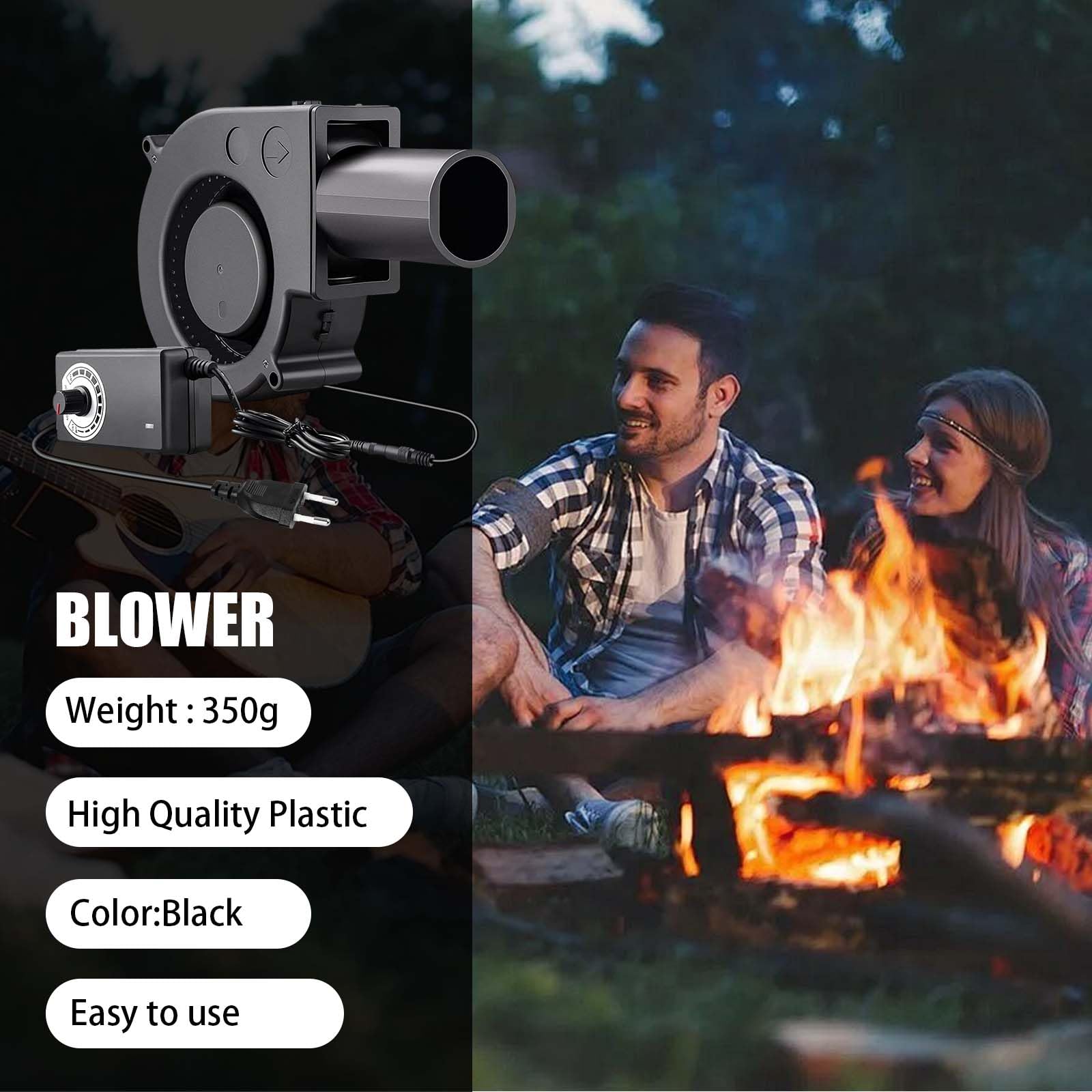 Ventilador Radial De 12 V, Ventilador De Refrigeración Ajustable Ventilador De Turbina De 220 V Con Controlador De Velocidad Para Picnic Calentadores De Camping Parrilla Estufa De Chimenea Inflable