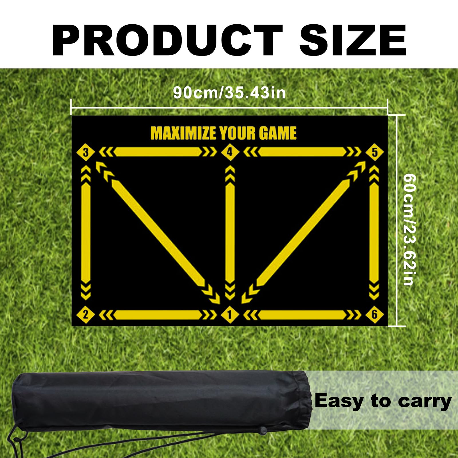 Soccer Training Mat XL 90x60cm for Dribble Ball Control Footwork