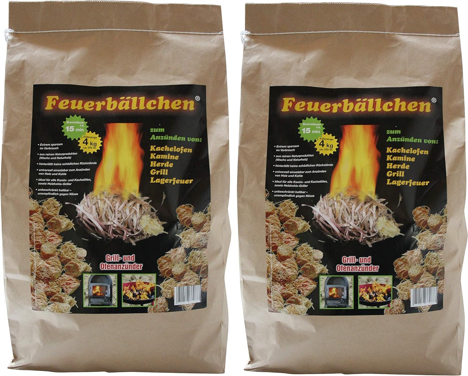 RaiffeisenWaren Encendedor, 8 kg (encendedor ecológico, a base de productos naturales - cera, madera natural; tiempo de combustión aprox. 10 min)