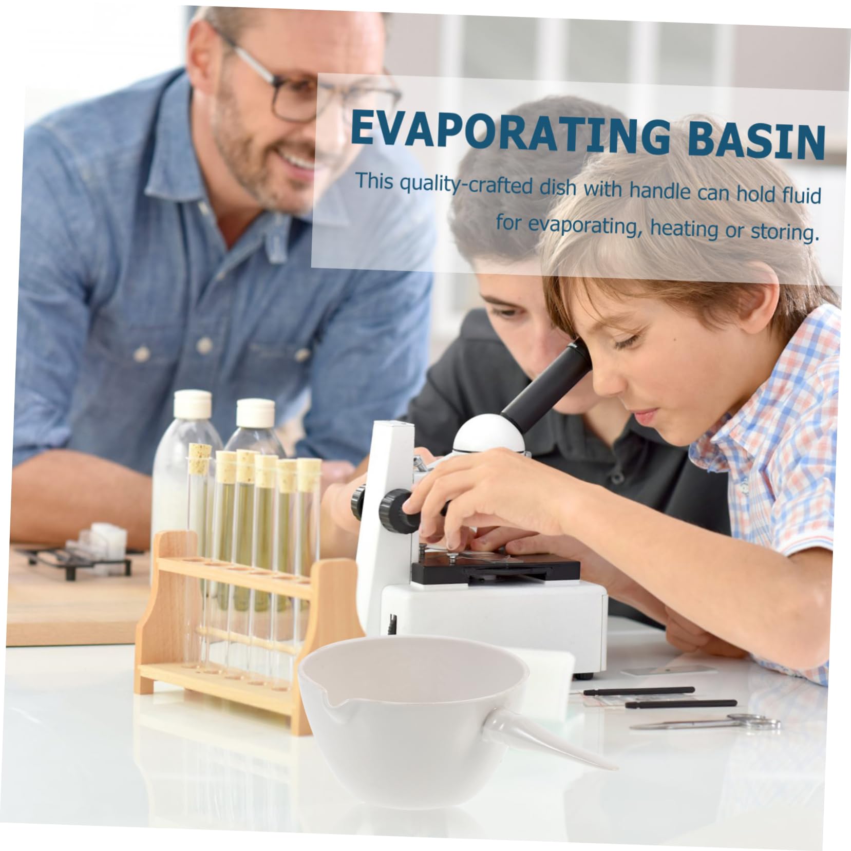 KICHOUSE Evaporating Dish Spout Round Evaporating Basin High Chemical Stability for Classroom Use