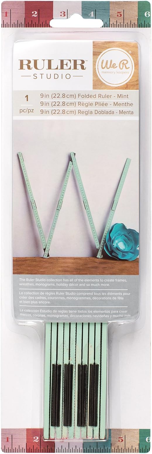 We R Memory Keepers Studio Folded Rulers 9-inch-Mint, Other, Multicoloured, 9.19x26.79x1.93 cm