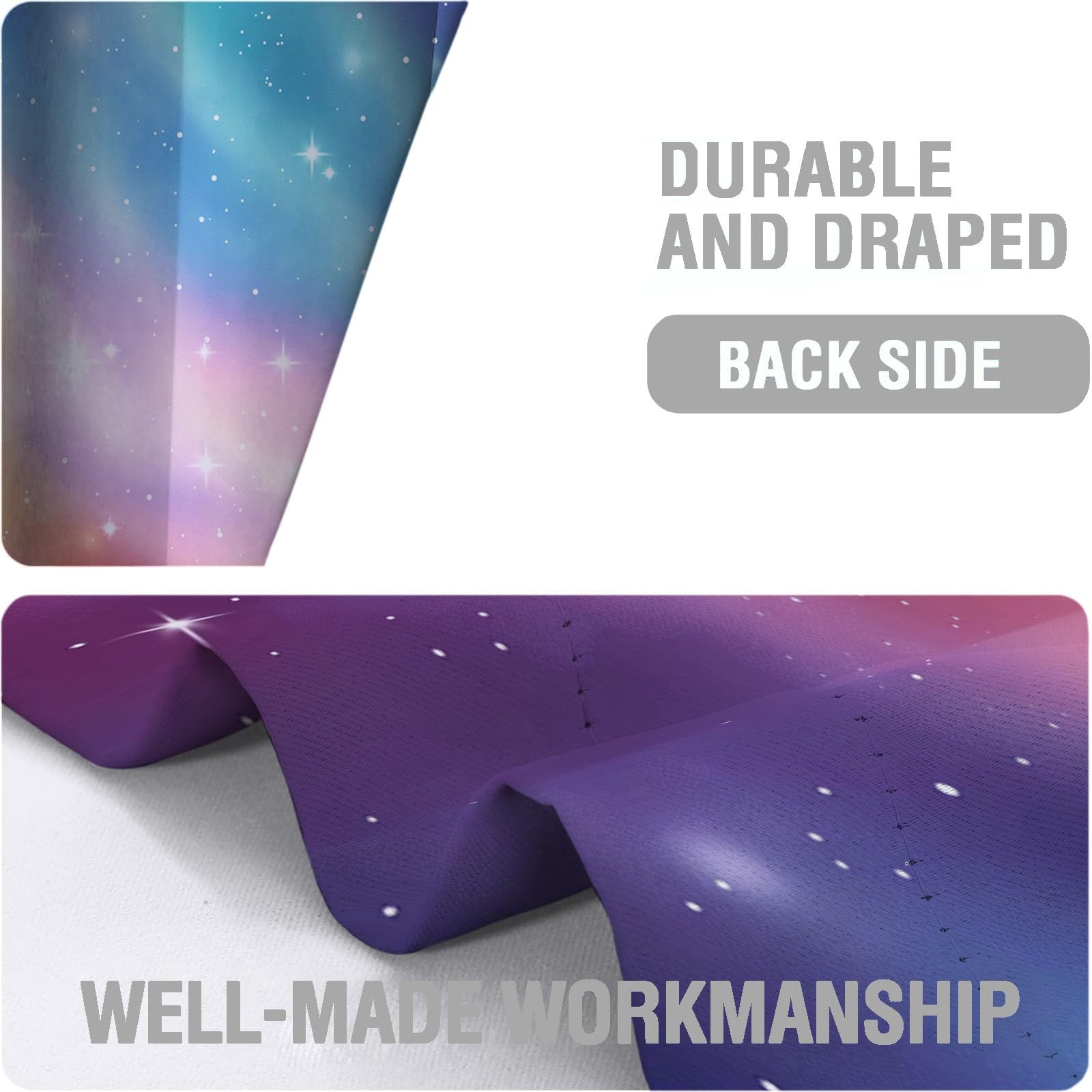 Verdunkelungsvorhänge H245 x B280 cm, Traum Regenbogen Farbverlauf Thermo Isoliert Lärmminderung Vorhänge, Polyester Anti Fade Bunt Vorhange für Schlafzimmer Wohnzimmer Kinderzimmer