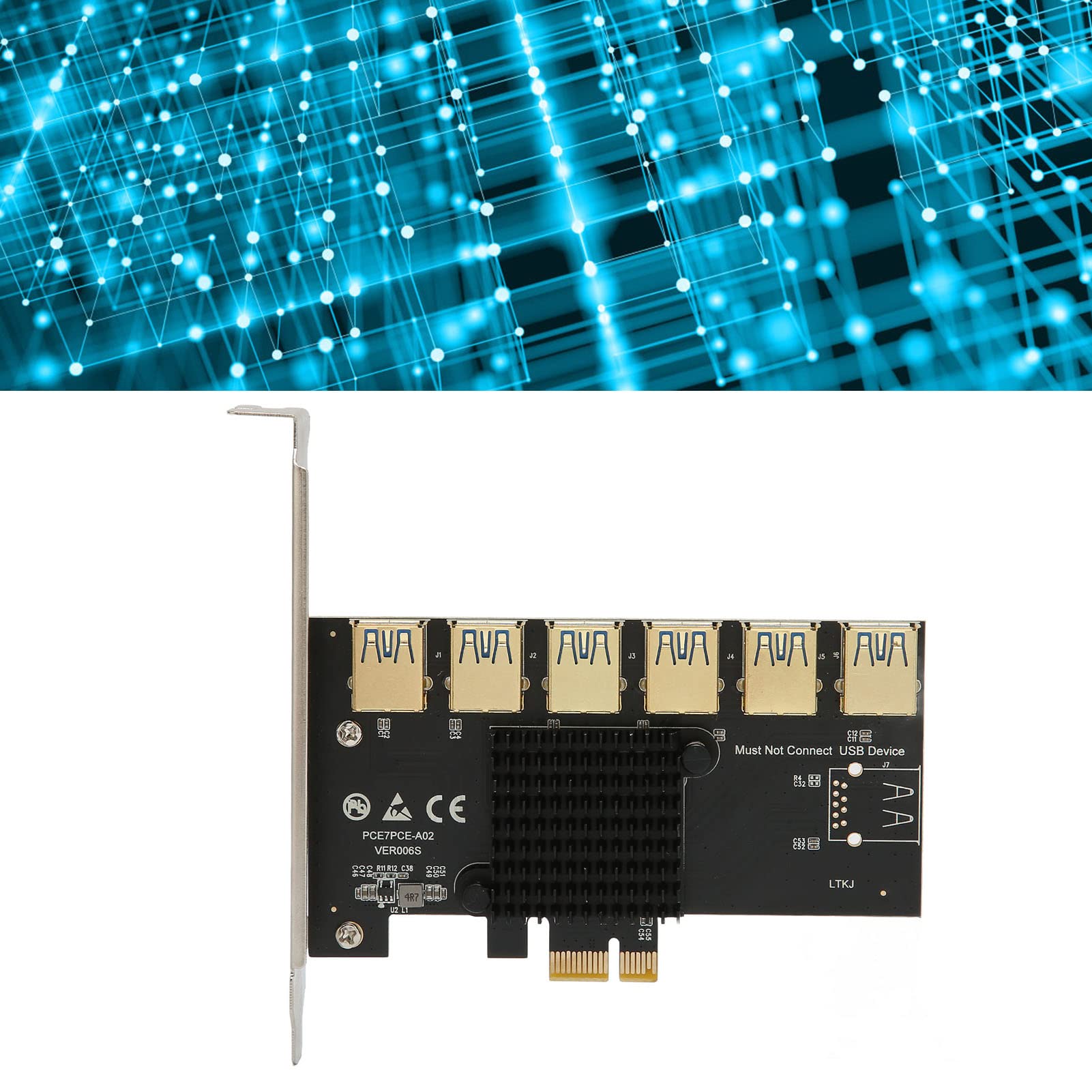 2.5 Ssd Pcie Usb Expansion Card PCIe 1 To 6 Riser Card - USB 3.0 Multiplier  For Bitcoin Mining (ASM1187E Chip) Pcie M.2 Expansion Card External Gpu