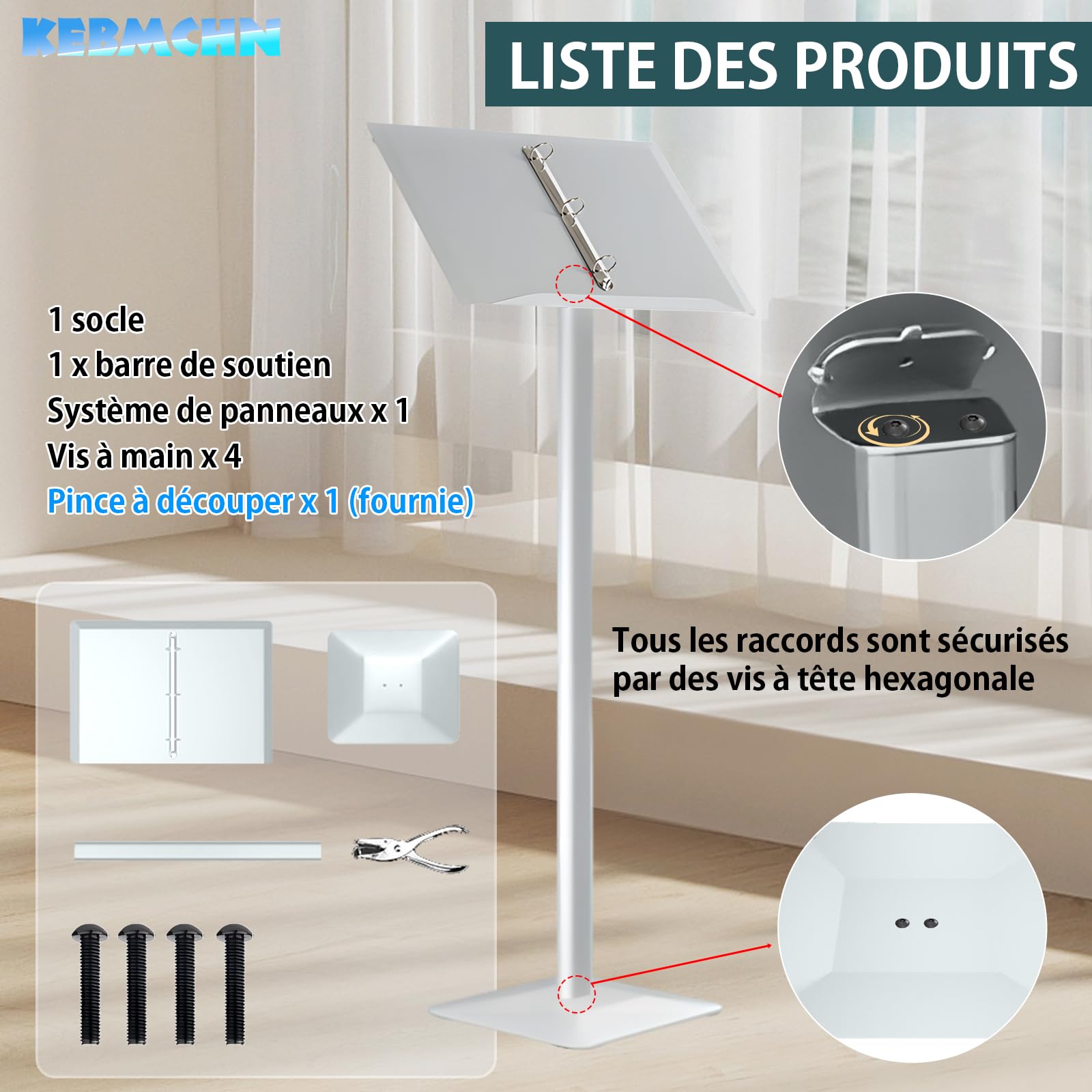 Porte menu restaurant extérieur 49x35 cm, noir, support d'affichage, porte-informations, cartes de menu, panneaux publicitaires, comme classeur ou comme présentoir d'information （argent）