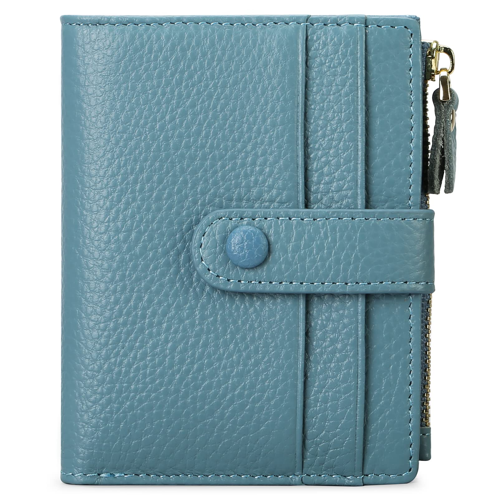 FALAN MULE Small Wallets for Women RFID Blocking Slim Bifold Leather Womens Wallet with Zipper Coin Purse