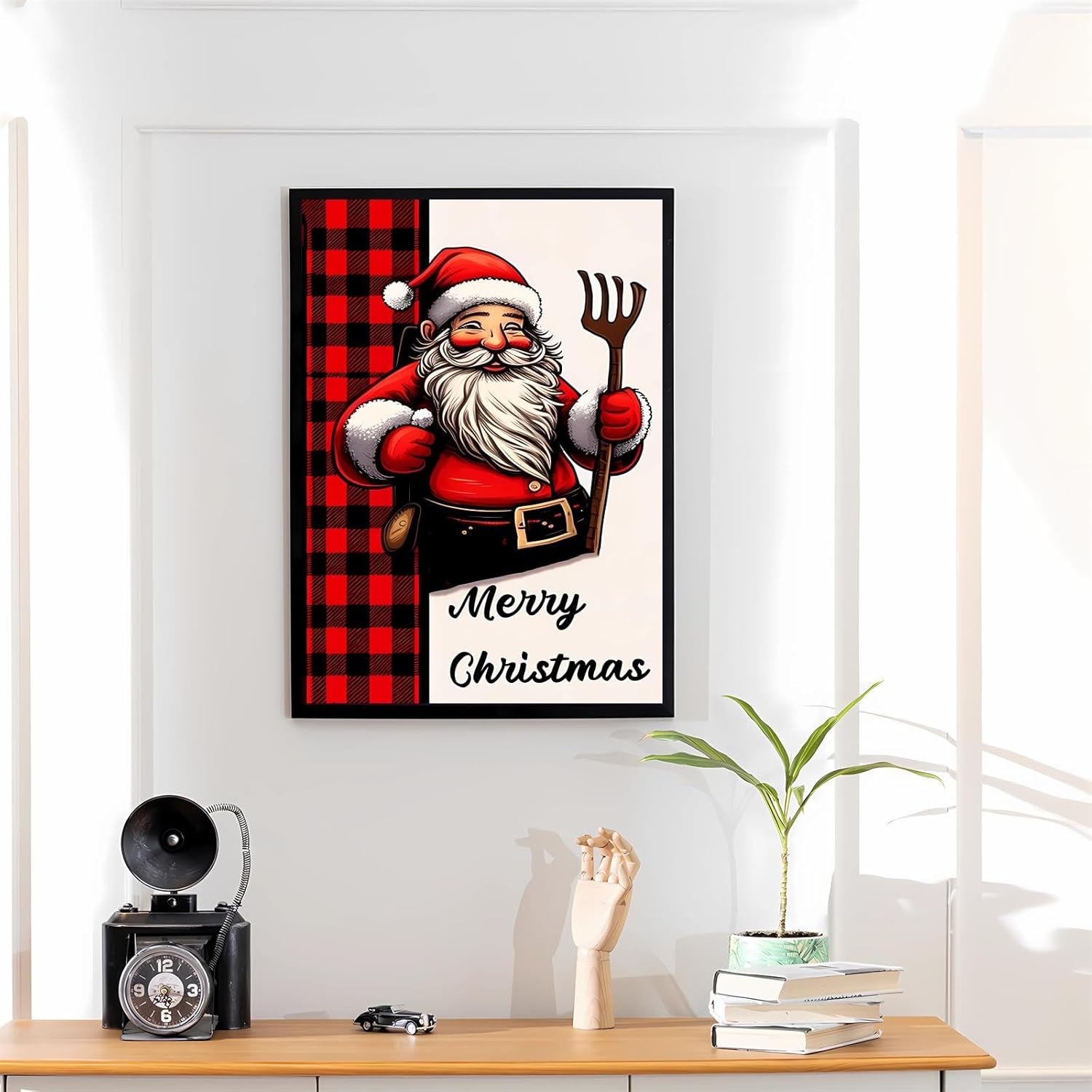 Worihut 5D DIY Diamond Painting by Number Kits Full Drilled Round Home Decor Painting Cross Stitch Embroidery Merry Christmas for Adults 20x24 Inch