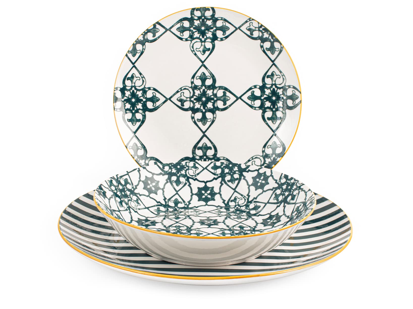 H&H Servizio Tavola 18 Pezzi Emerald