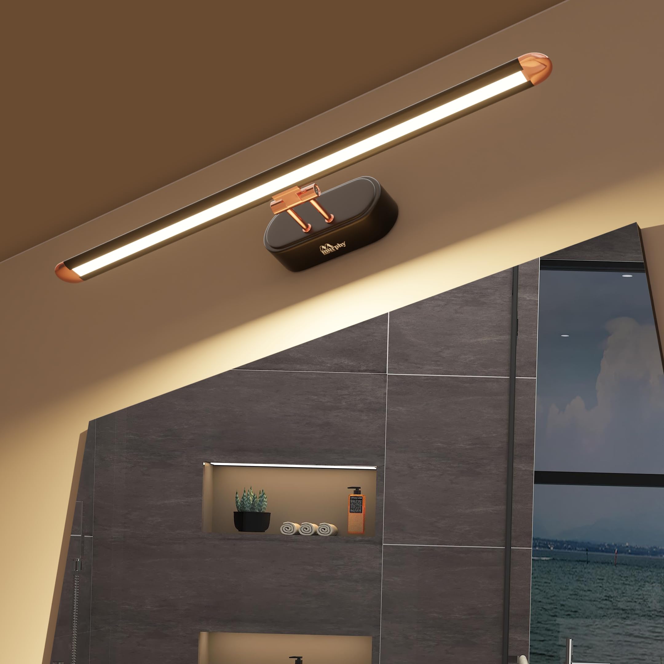 Murphy 6W 3-in-1 Color Chnaging Black Rose Gold Finish LED Mirror Pict