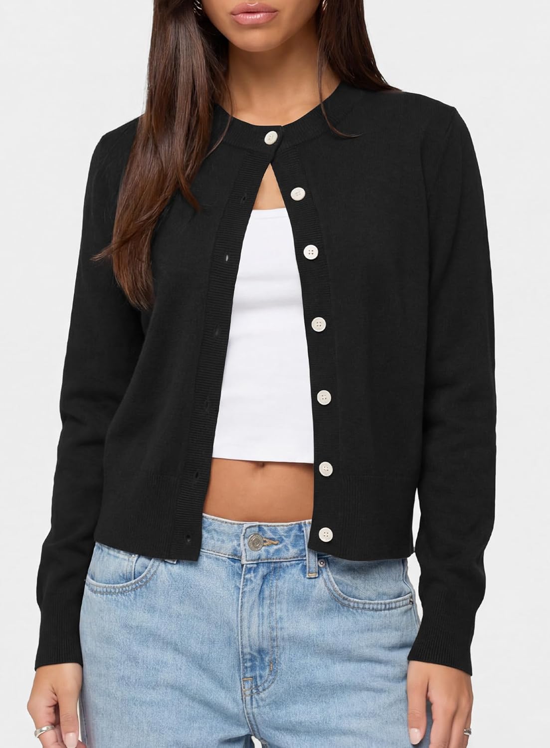 Darong Womens Cardigan Sweaters Button Down Lightweight Crew Neck Outfits Spring Fashion 2026 Clothing - Image 4