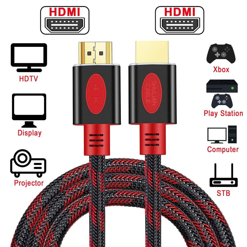 SHULIANCABLE Cavo HDMI 4K, Cavi HDMI 2.0 supporta Fire TV, Ethernet, audio return, video UHD 2160p, HD 1080P, 3D, PC (3M)