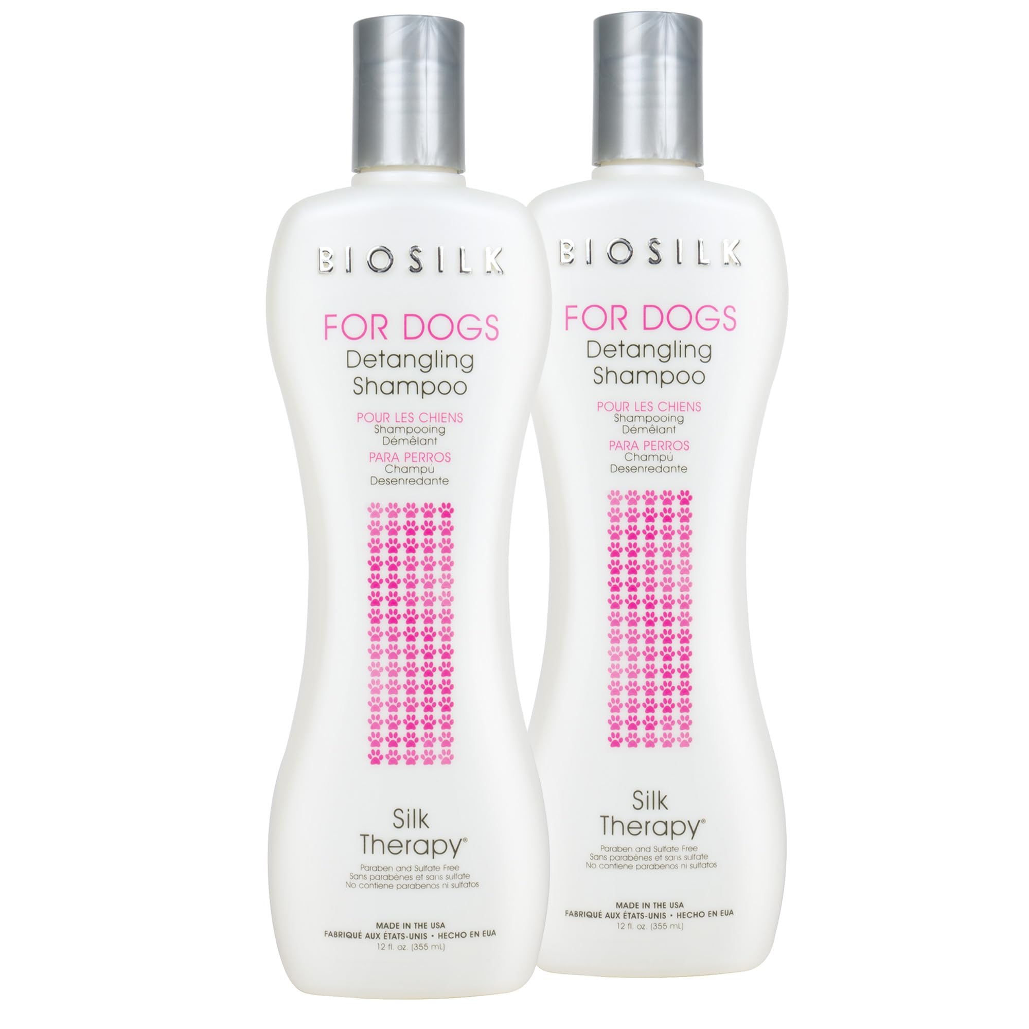 Photo 1 of BioSilk for Dogs Silk Therapy Detangling Shampoo, Cleans and Moisturizes, Dematting Shampoo with Silk Proteins and Coconut Oil, No Parabens, pH Balanced, Made in USA, 12 Fl Oz - 2 Pack
