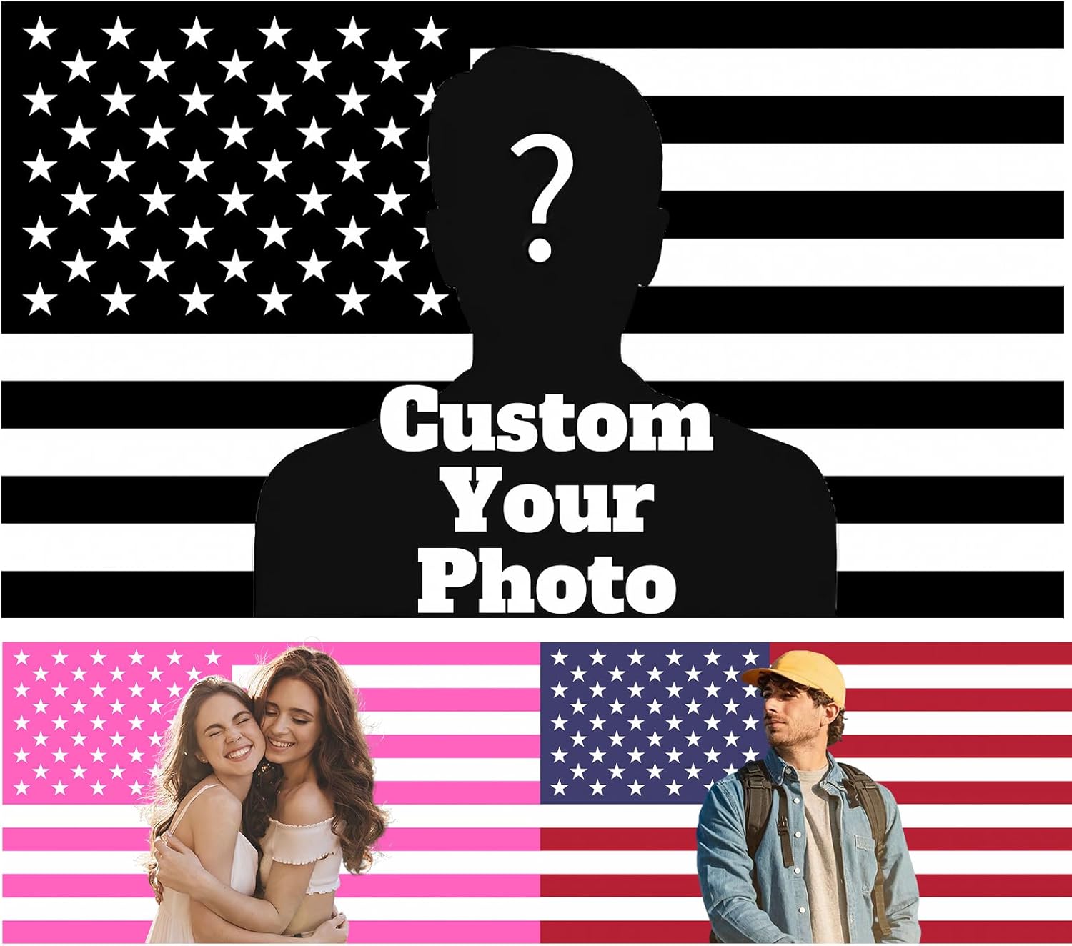 Custom American Flag 5x8 Ft Personalize The American Flag Themed Customized Room Wall Decoration Flag With Your Photo Or Text.