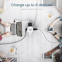 LENCENT 8az1-ben kocka elosztó 3 USB + Type-C porttal 2m vezetékkel - 2 m 7