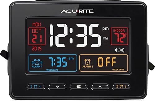 Miniatura 4 de AcuRite 13024 Reloj despertador dual atómico con cargador USB