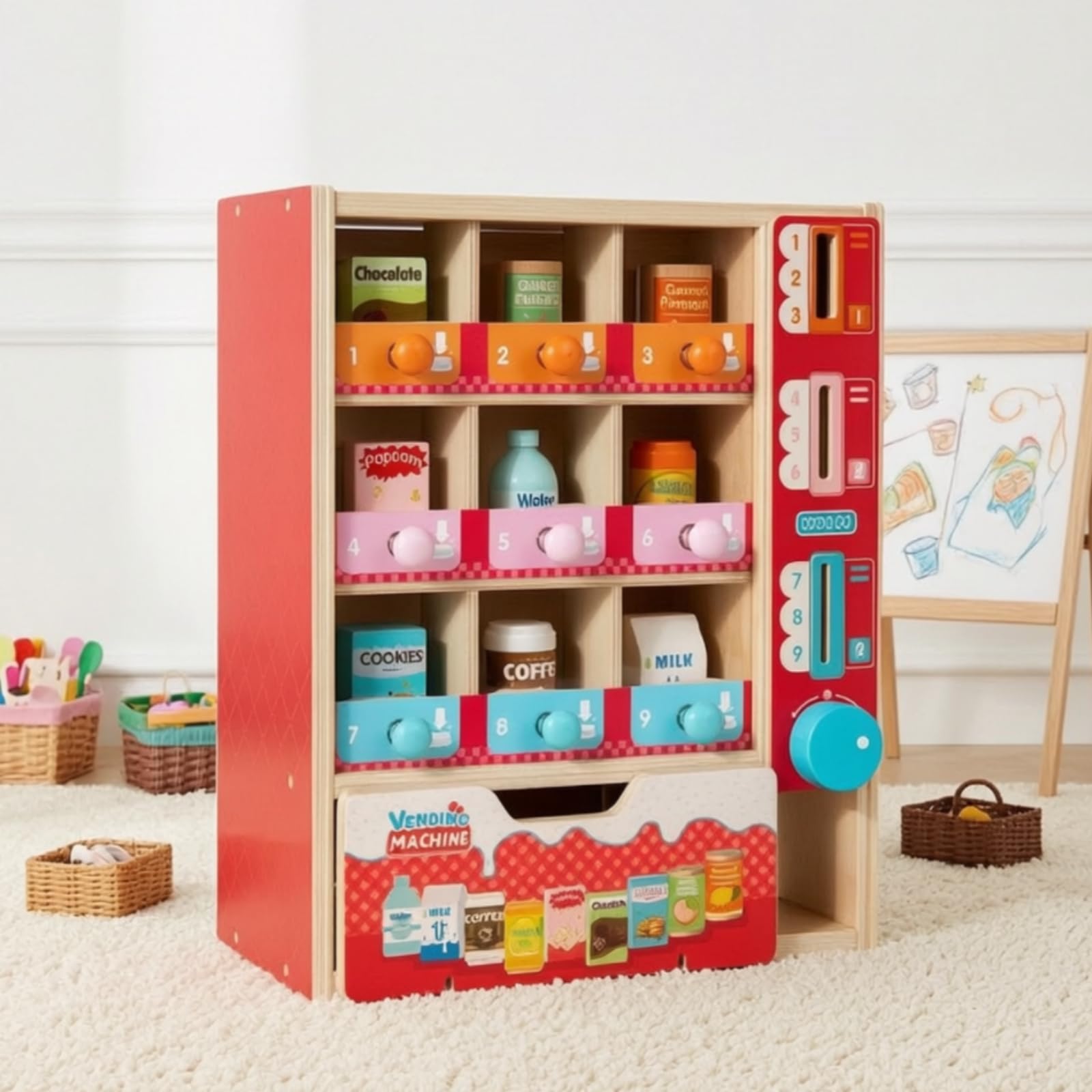 harayaa Máquina Expendora Educativo | Infantil, Máquina Expendora con Monedas Juguete, Didáctico, para Casa, Niños